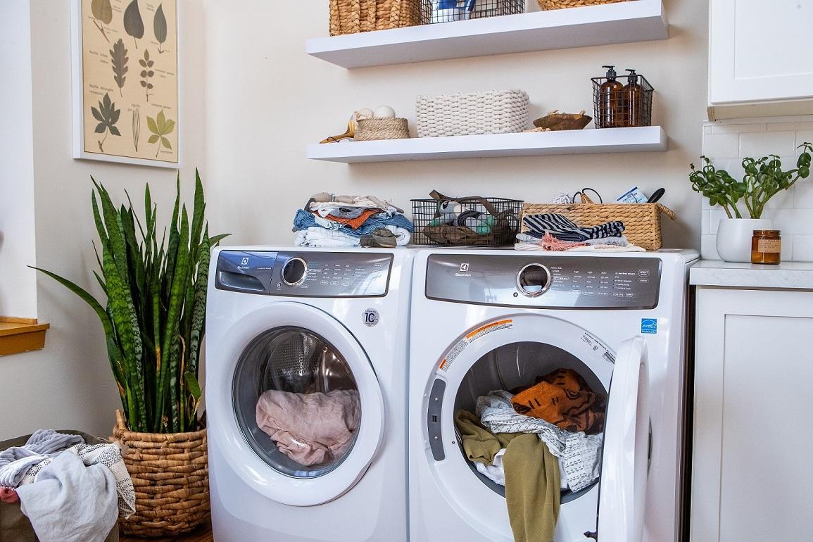 messy laundry room_declutter and organize_seventh generation